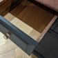 Stag Mid-Century Modern Black Chest of Drawers, Cherry Wood, Gold Leaf Knobs