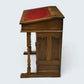 Old Charm Davenport Desk Red Hide Writing Slope Light Oak FREE UK Delivery*