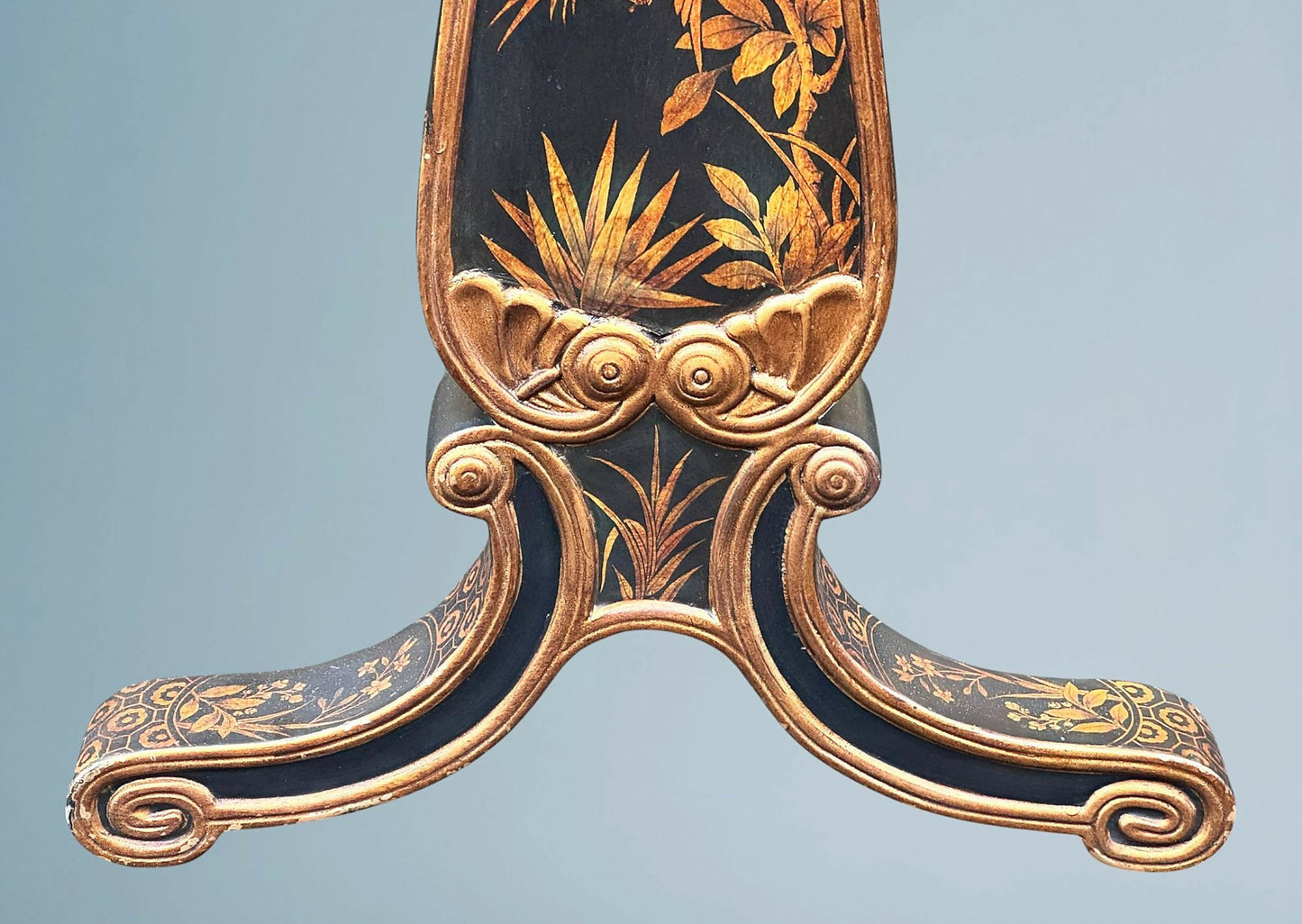 A Regency Style Black Lacquered Centre Table