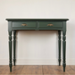 Vintage Green Writing Desk, Painted Desk with Drawers, Dressing Table or Console Table