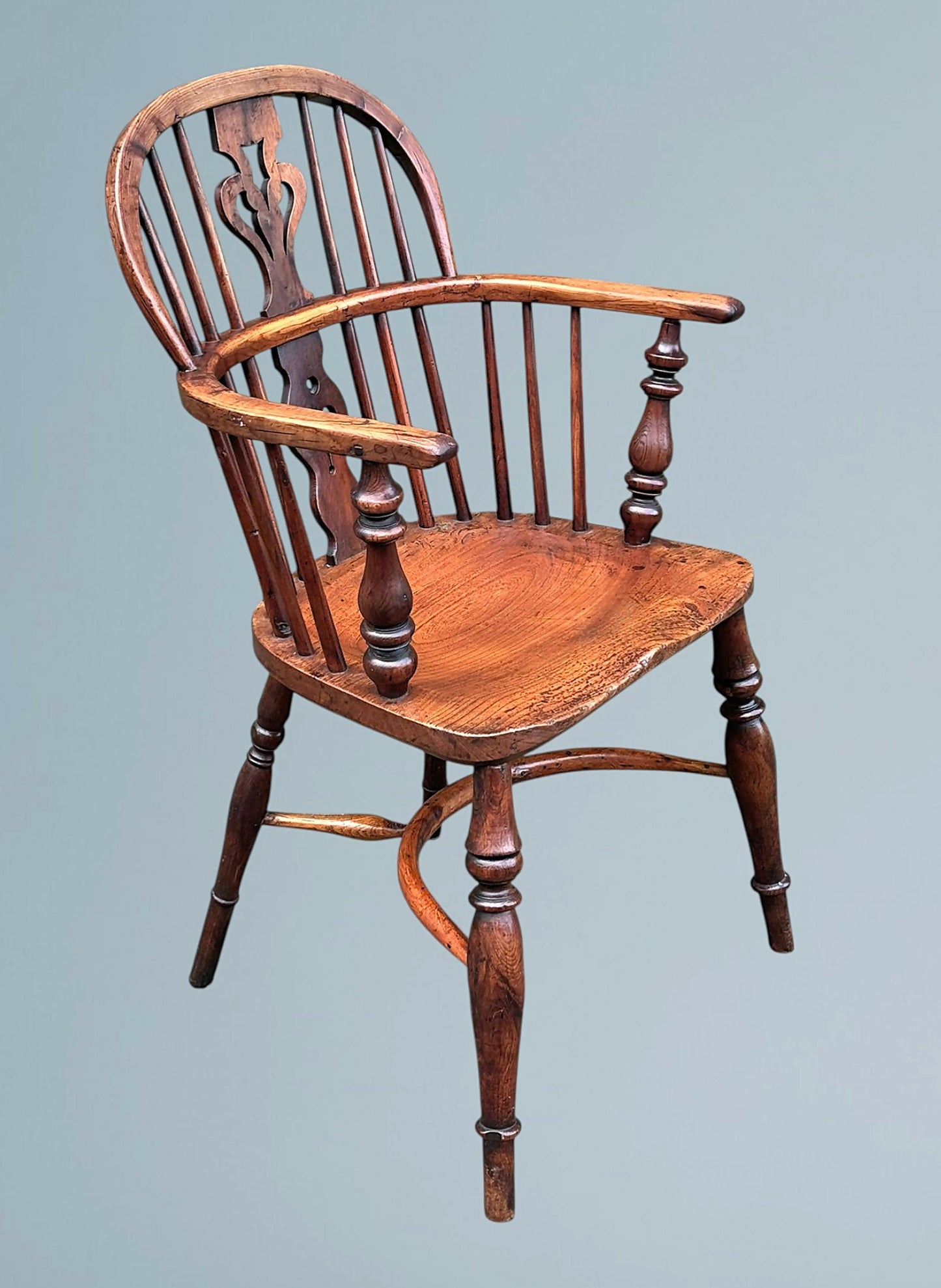 19th Century Yew Wood Windsor Armchair