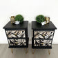 Black and Gold Leaf Bedsides drawers