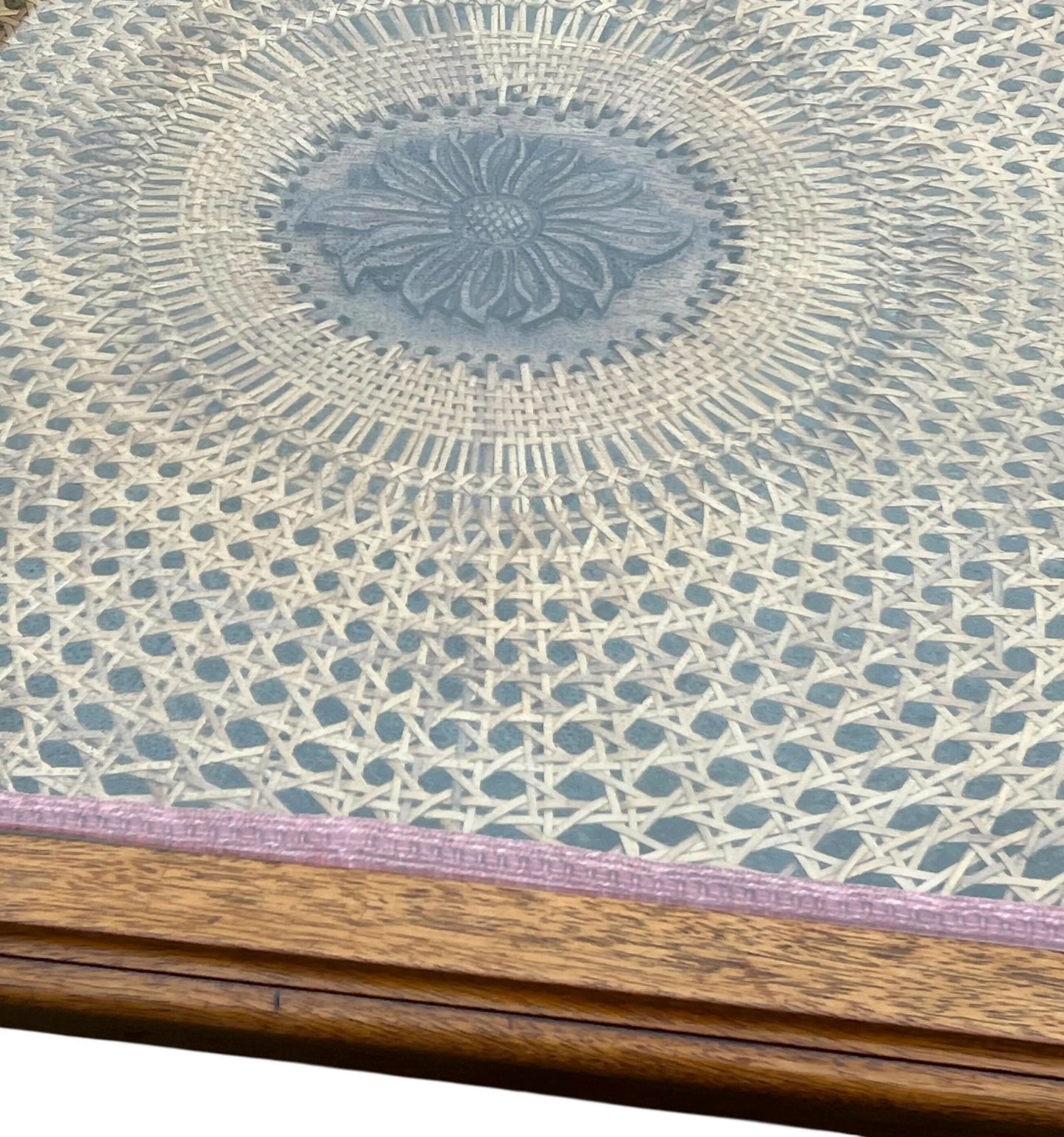 Regency style Rattan and Mahogany coffee table