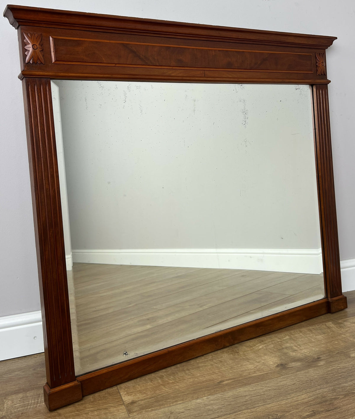 Mirror Antique French Walnut Wall Mirror Carved Decorative Frame LOT 6405