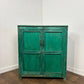 Reclaimed Indian Wood Rustic Green Distressed Cupboard