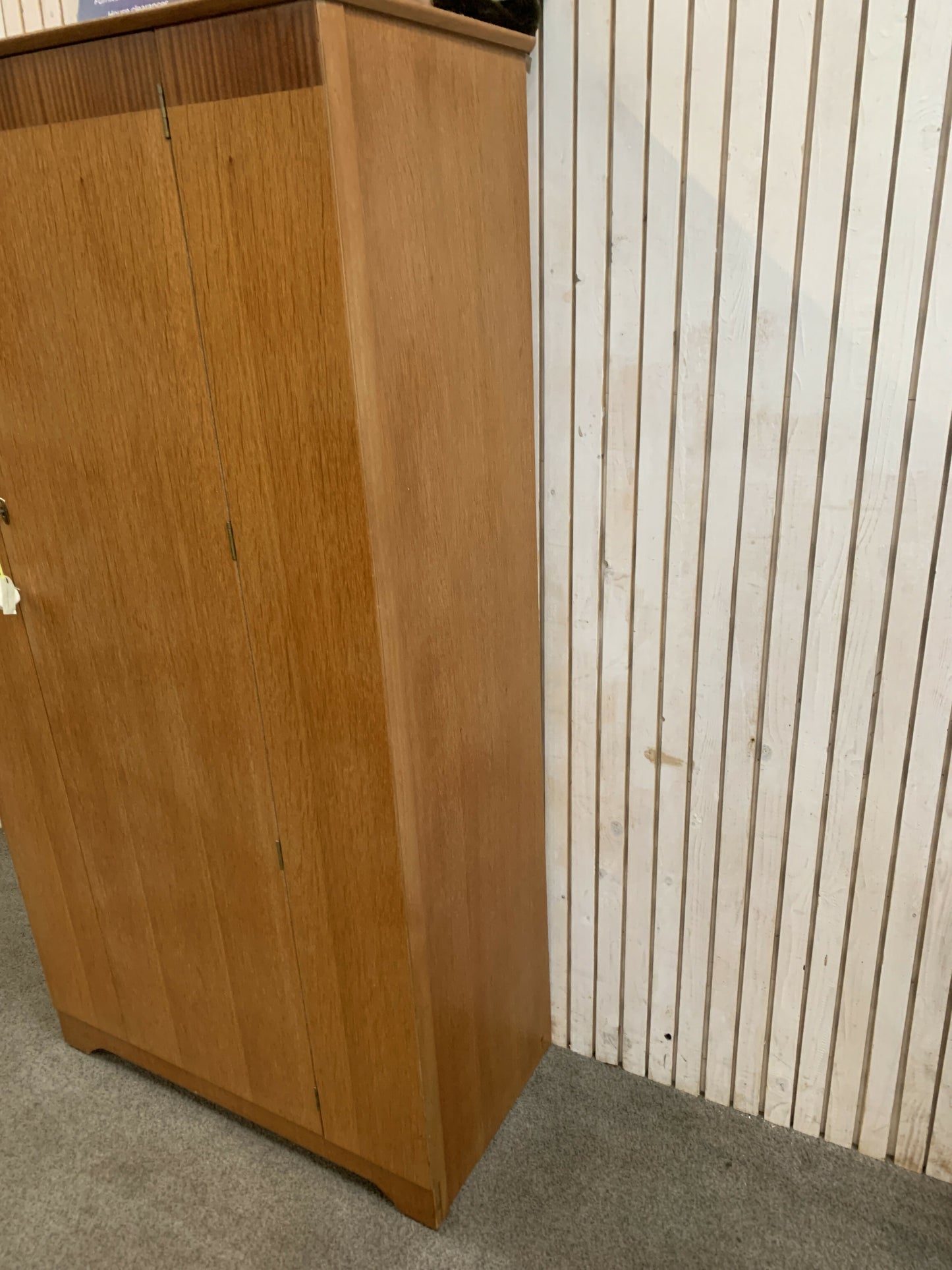 Lebus Vintage Single Door Wardrobe – Mid Century Teak Cabinet – 1950s/60s