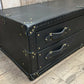 XL Black Leather 2 Drawer Coffee Table, End Table