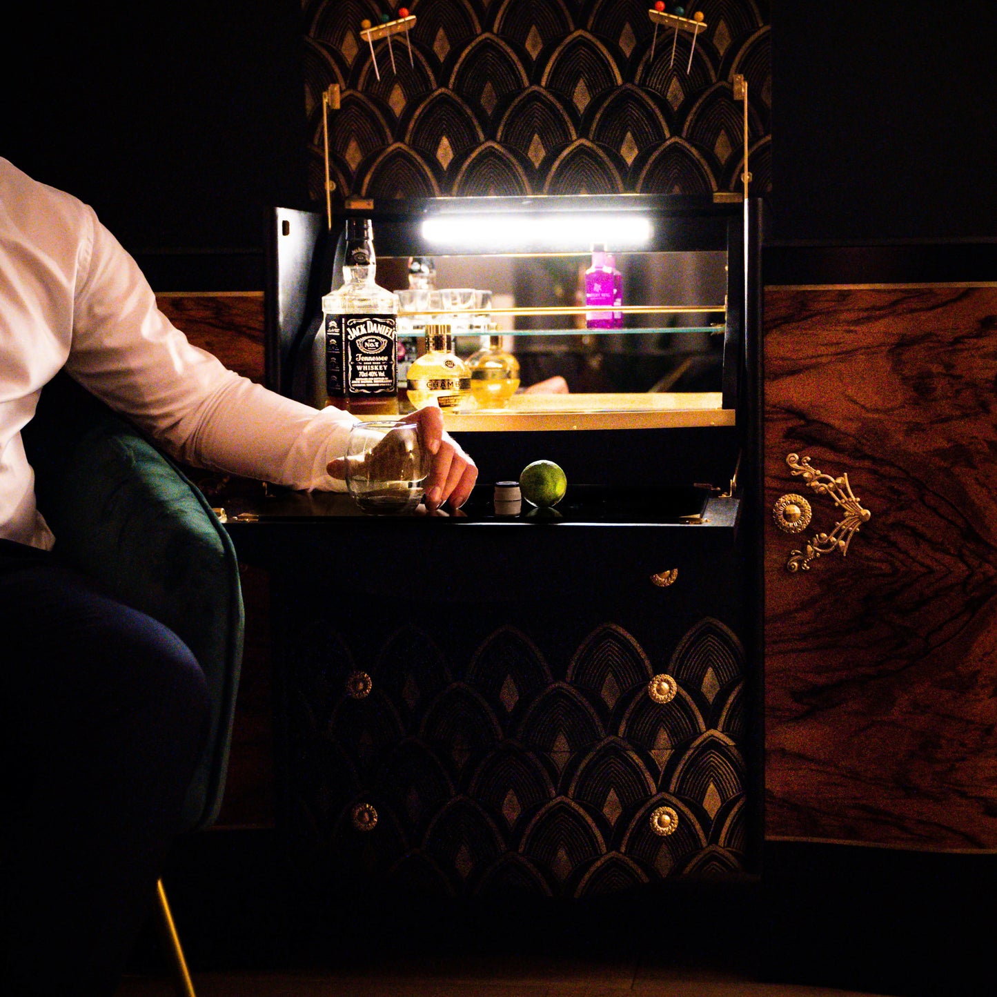 Louis Art Deco Drinks Cabinet Cocktail bar
