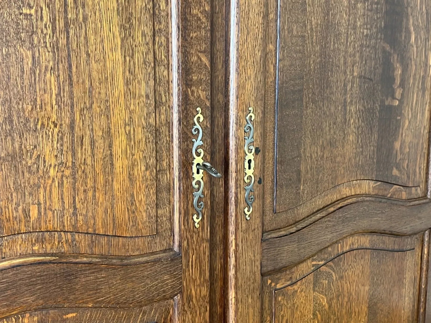 Wardrobe Vintage French Louis XVI Style Four Door Oak Carved Armoire LOT 6081