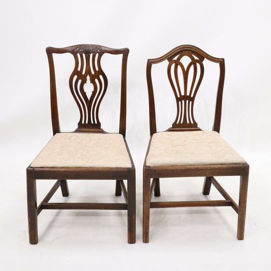 2 Oak Georgian Dining Hall Bedroom Chairs Drop In Seat FREE UK Delivery. SBR9572/1909D