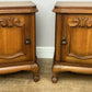 Pair of Bedside Tables Vintage French Louis Style Nightstands Cabinets LOT 6216