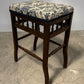 Vintage Upholstered Stool Wooden Frame Turned Legs Spindle Detail 54cm Height