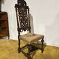 Carolean carved oak high back chair - having a very decoratively carved back, legs44