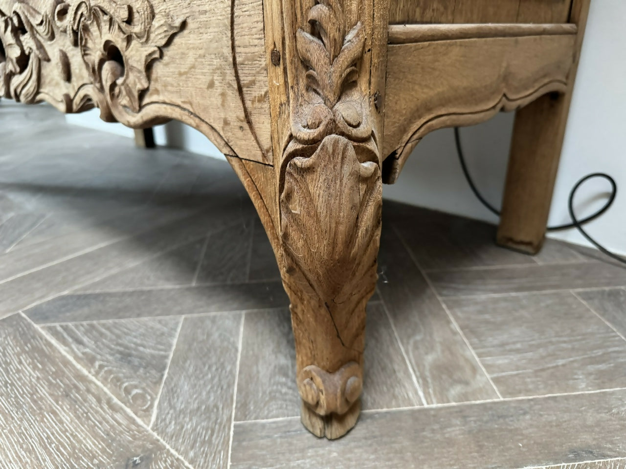 French Bleached Oak Commode Chest of Drawers