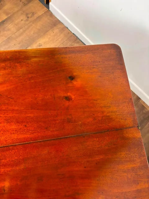 Victorian Crossbanded Mahogany Fold Over Tea Table