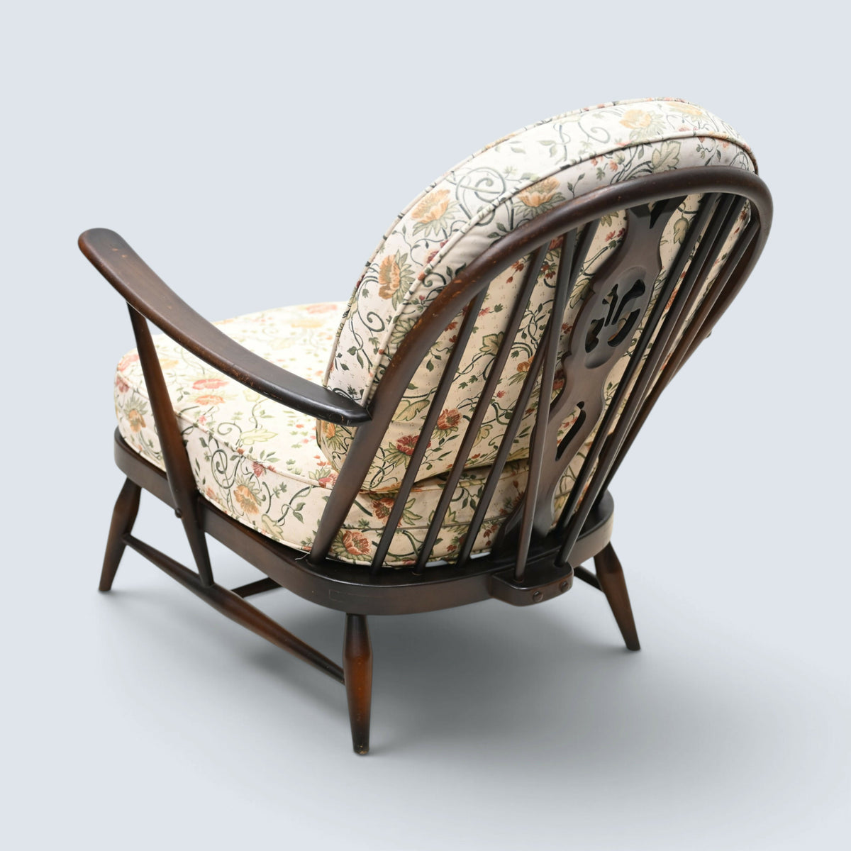 Ercol Fleur-De-Lyes Easy Chair New Webbing Traditional Dark FREE UK Delivery*