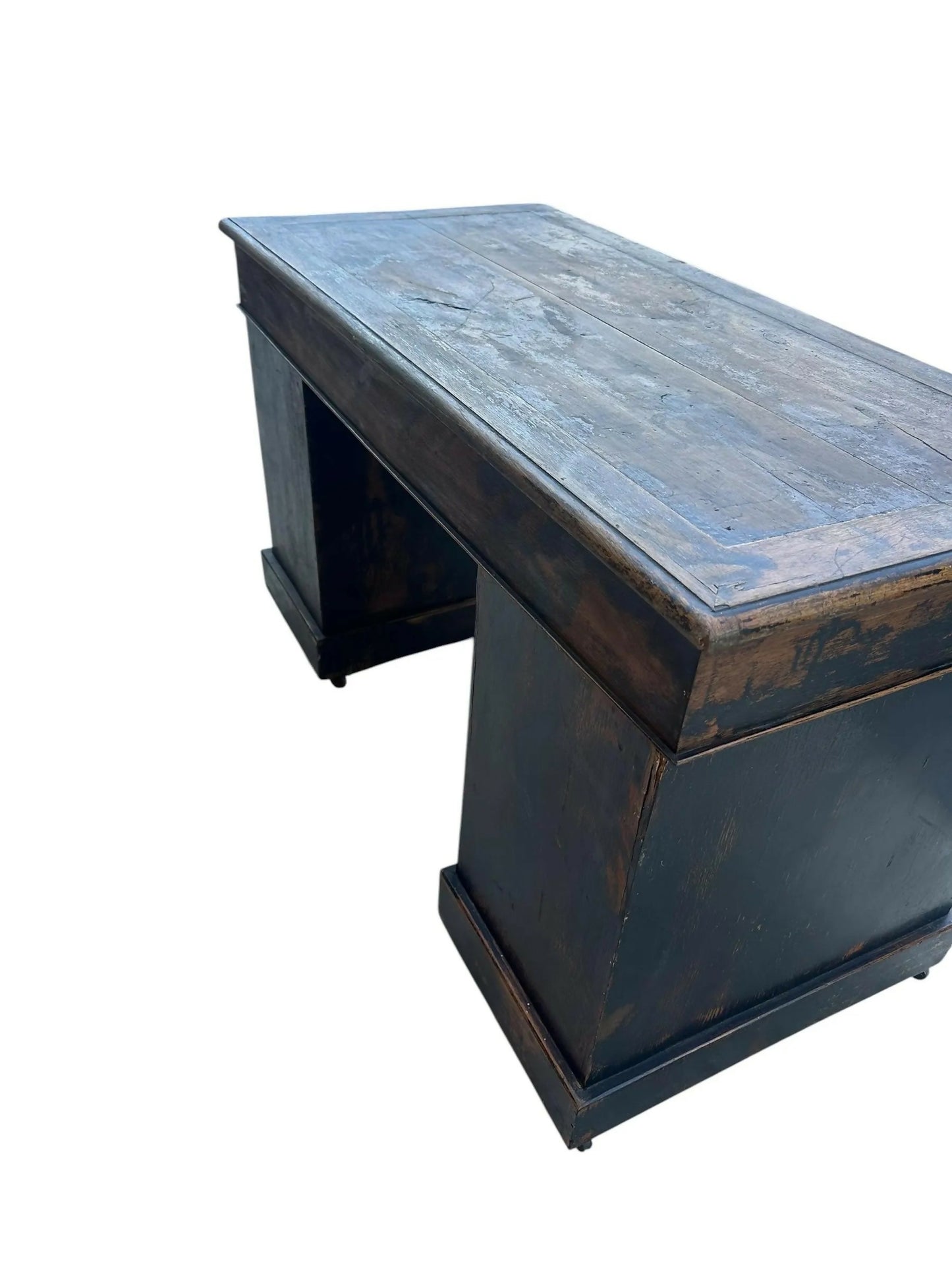 Vintage Victorian distressed office pedestal desk