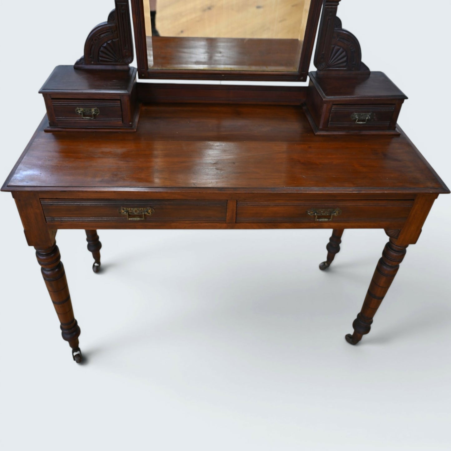 Antique Dressing Table Edwardian Bevelled Mirror Drawers FREE UK Delivery