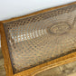 Coffee Table Vintage French Style Oak Carved Glass Top Side Table LOT 6310