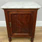Bedside Table Antique French Style Marble Top Walnut Cabinet Nightstand LOT 6237