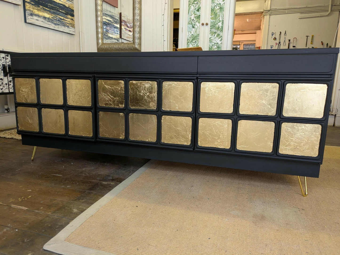 Mid Century Nathan Squares Sideboard Teak Retro PAINTED Upcycled Designed TO ORDER