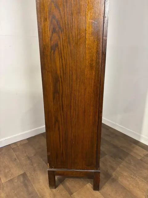 Vintage Oak Single Mirror Door Wardrobe / Hall Robe