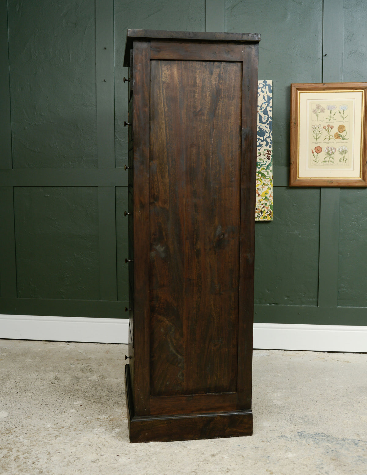 Dark Solid Wood Tallboy Drawers - Over 5 FT - Hardwood