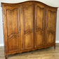 Wardrobe Vintage French Louis XVI Style Oak Four Door Carved Armoire LOT 6105