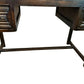 Vintage 1930s Solid Wood Desk 5 Drawer Console Table Carved Front 109cm