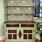Vintage Welsh Dresser - Green, Oak & William Morris-Inspired Botanical Drinks Cabinet