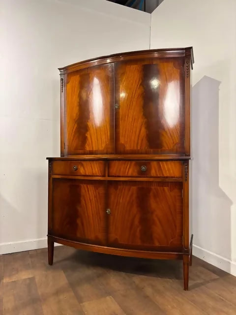 Reproduction Mahogany Bow Fronted Side Cabinet