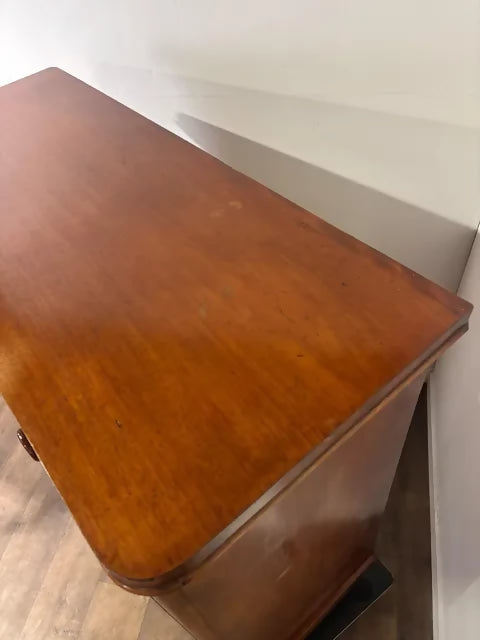 Victorian Mahogany Chest of Five Drawers on Bun Feet