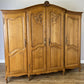 Wardrobe Vintage French Louis XVI Style Oak Four Door Carved Armoire LOT 6497