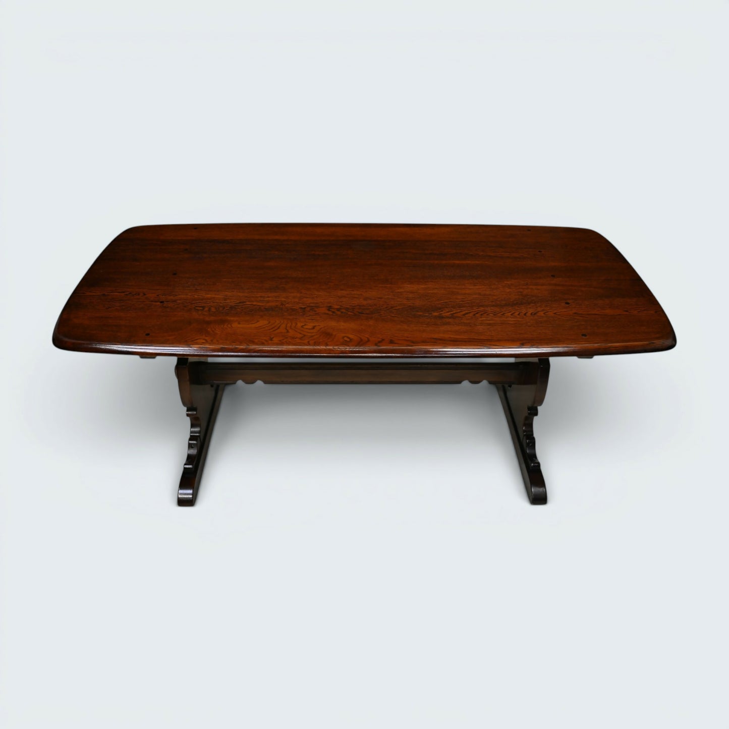 Ercol Elm Dining Table Plank Top Retro Traditional Dark Finish *FREE UK Delivery