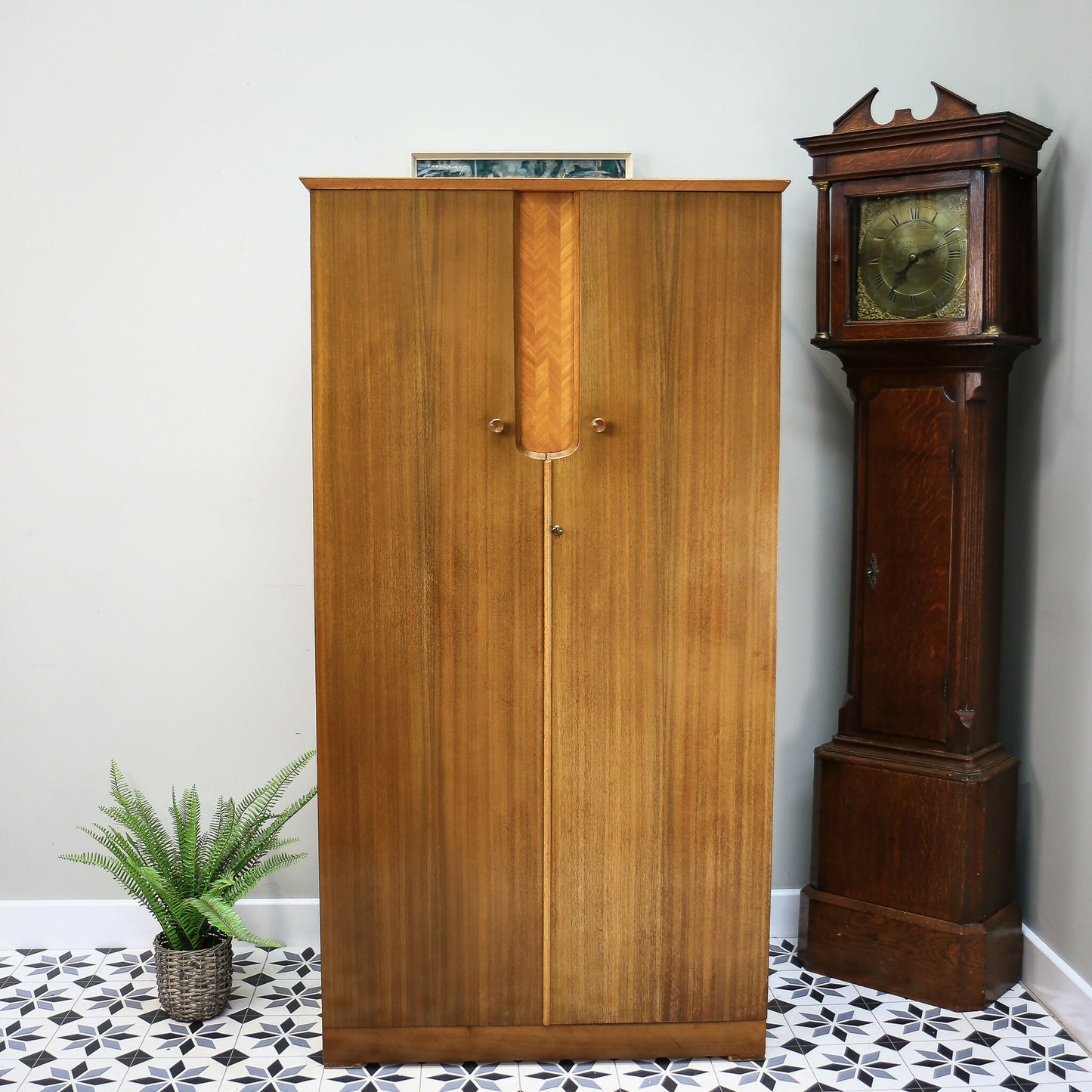 Uniflex Gents Double Fitted Wardrobe in Walnut Retro Mid Century