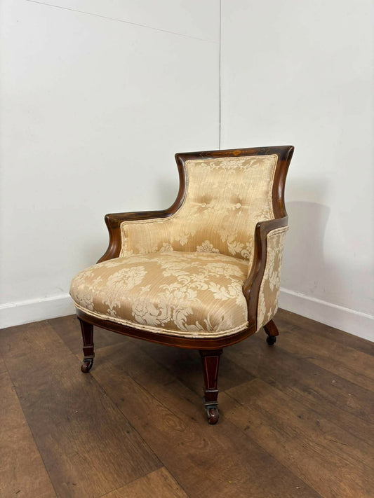 Edwardian Mahogany Inlaid Tub Chair