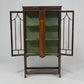 Edwardian Inlaid Mahogany Display Cabinet Leaded Glass Key & FREE UK Delivery