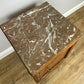 Pair of Bedside Tables Antique French Style Oak Marble Top Cabinets LOT 6218