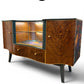 Luxury Art Deco Sideboard | Green Floral Solid Wood | Vintage Refurbished Bespoke Furniture