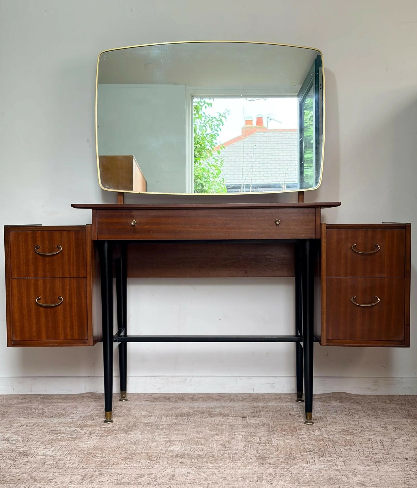 Mid century retro vintage dressing table drawers mirror Nathan