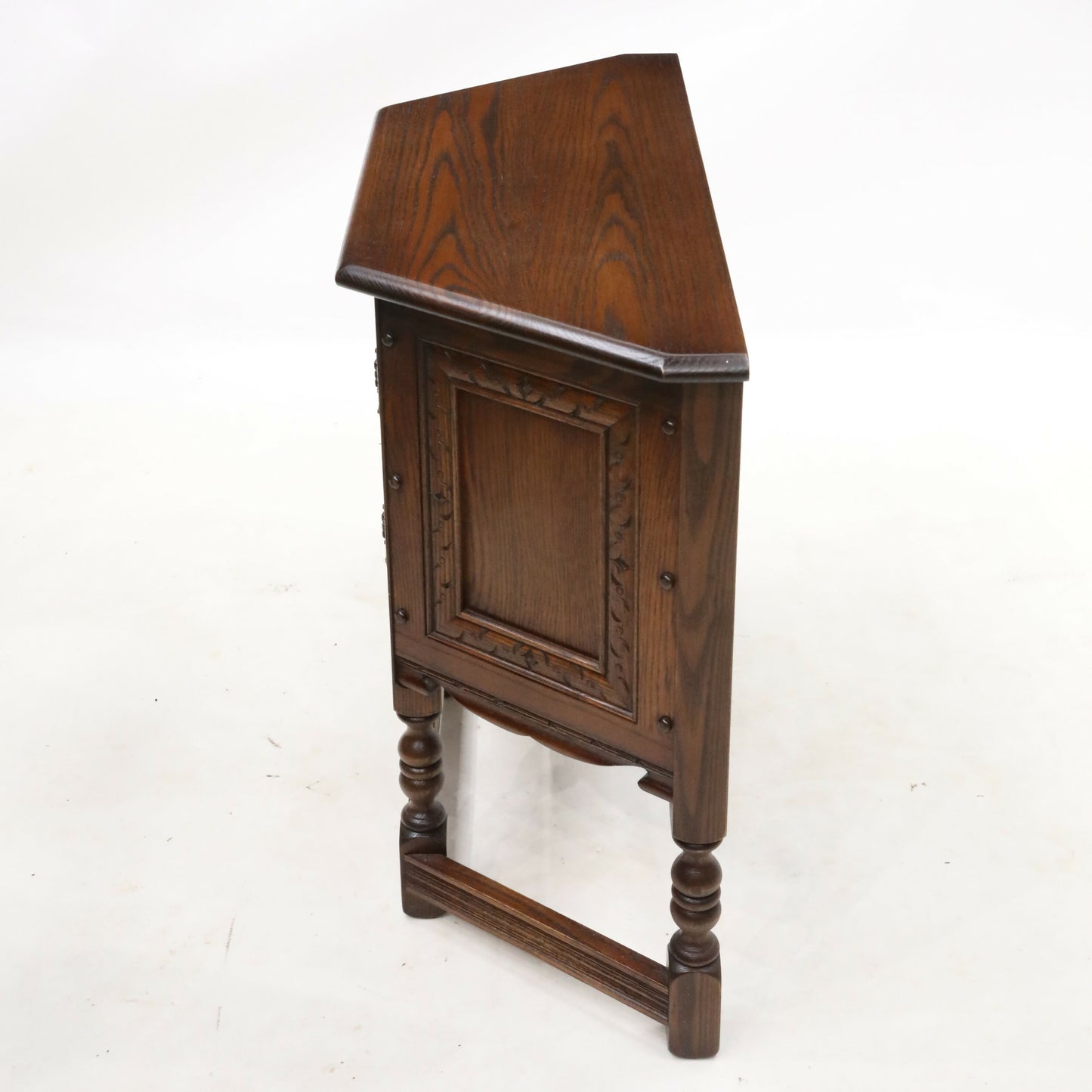 Old Charm Canted Table With Cupboard Finished In Tudor Brown FREE UK Delivery. SBR8978/1004D