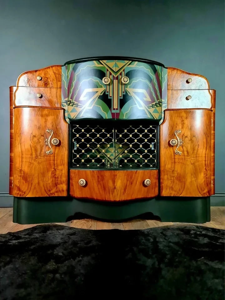VINTAGE ART DECO DRINKS COCKTAIL CABINET - Fully Restored