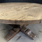 Large Round Bleached Oak Farmhouse Dining Table