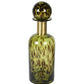 Green Glass Apothecary Bottle with Brass Collar