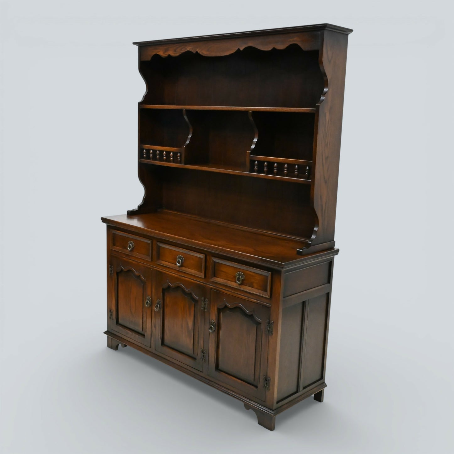 Old Charm Oak Dresser In Tudor Brown 2 Piece Sideboard Display FREE UK Delivery*