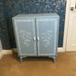 Painted Cupboard - Swedish Blue with Faux Bone Stencilling