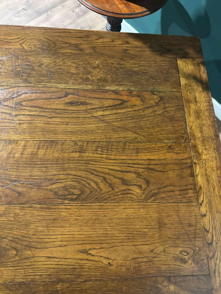 Vintage Dark Oak Dining Table3