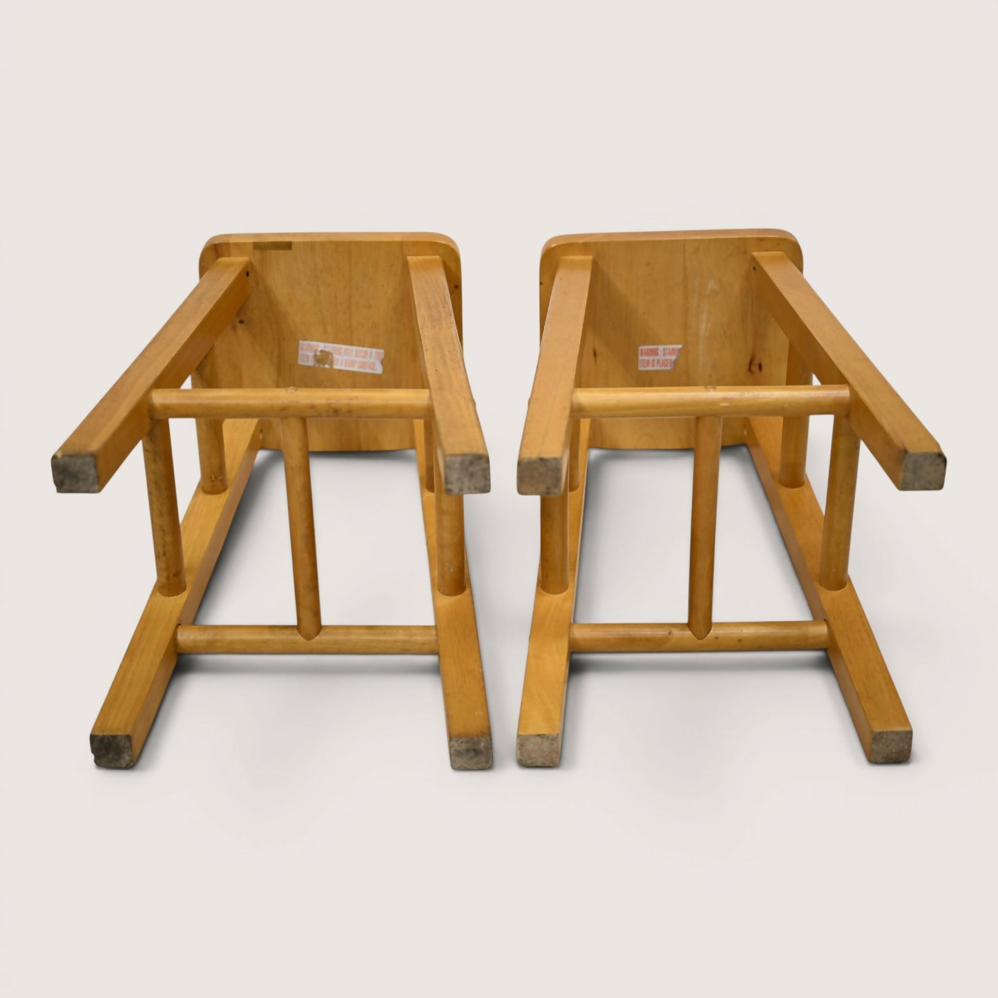 Pair Of Breakfast Bar Stools 66cm Seat Height Vintage Beech FREE UK Delivery*