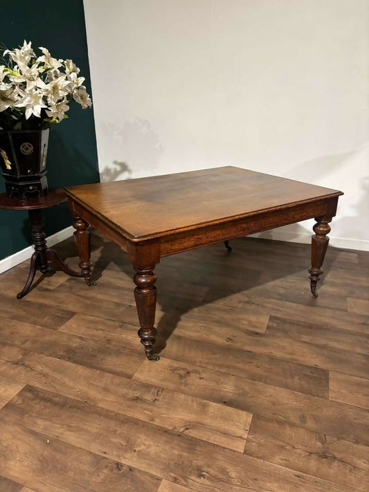 Victorian Oak Library Table