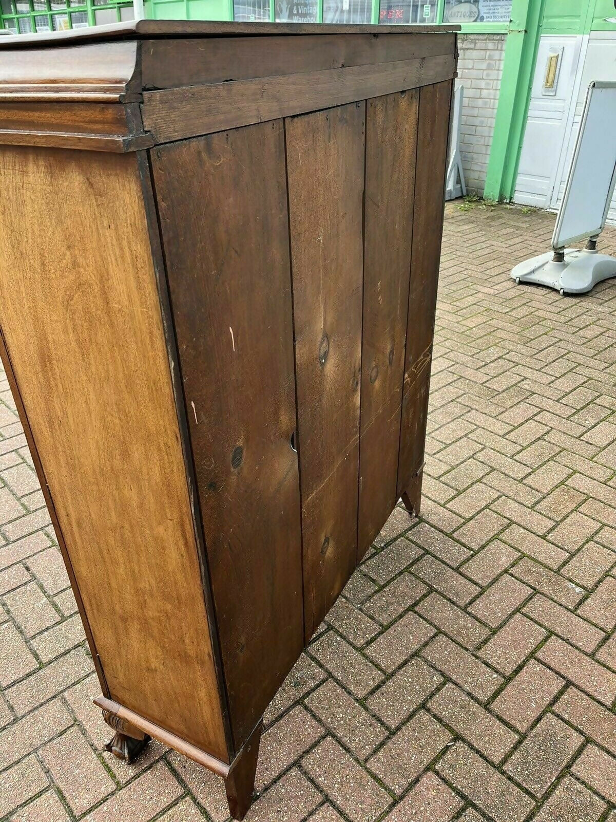 Vintage Mahogany Bookcase Display Cabinet With Adjustable Shelves